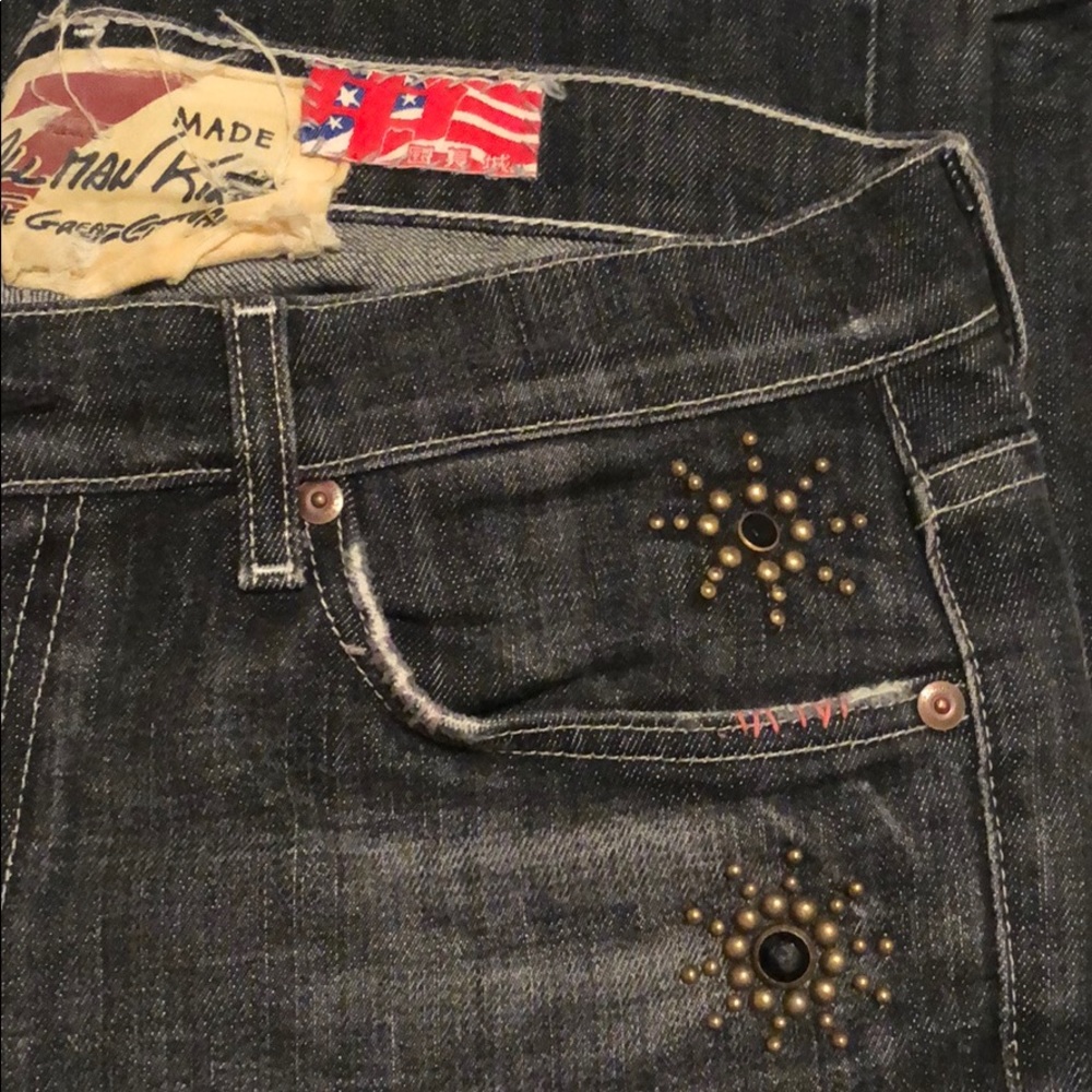 Men’s 7 for all mankind black studded star jeans